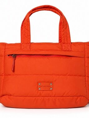 BearPaw Bright Orange Quilted Tote